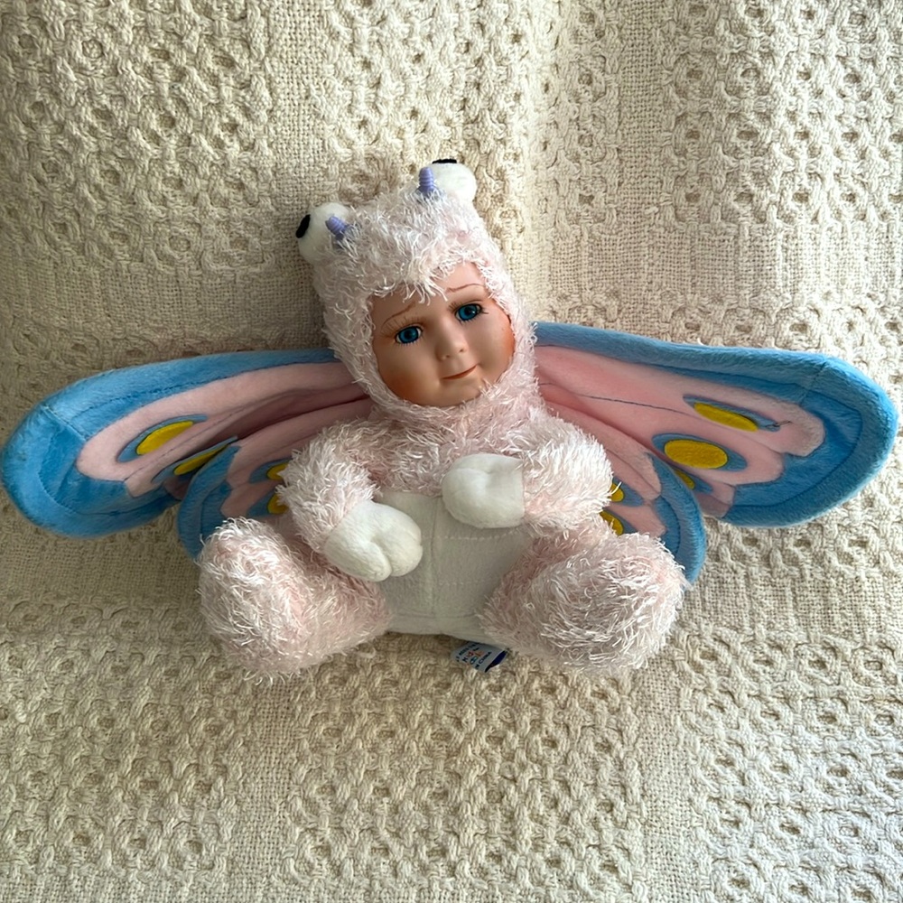 Geppeddo Belinda Butterfly Cuddle Kids Porcelain Faced Doll